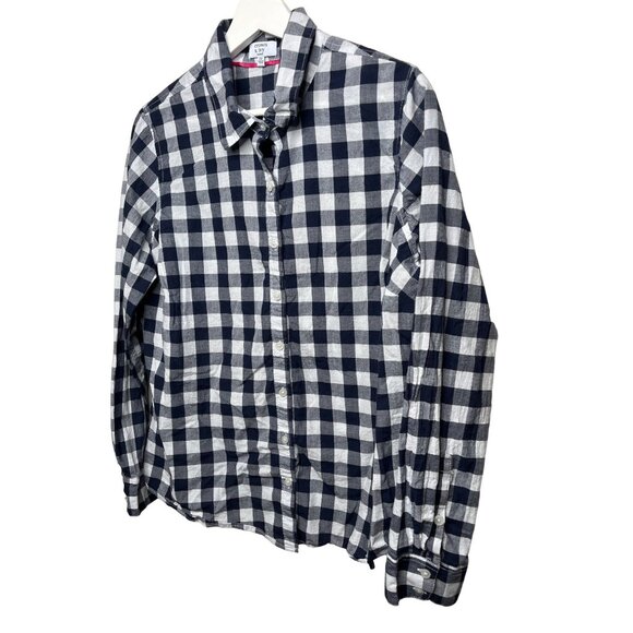 Crown and Ivy Top Women Button Up Shirt Preppy Checkered Blue Plaid Plus Size 0X - Picture 4 of 12